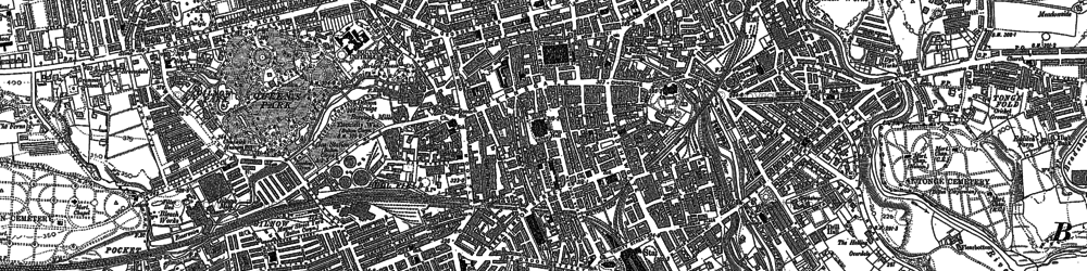 Old map of Heaton in 1890