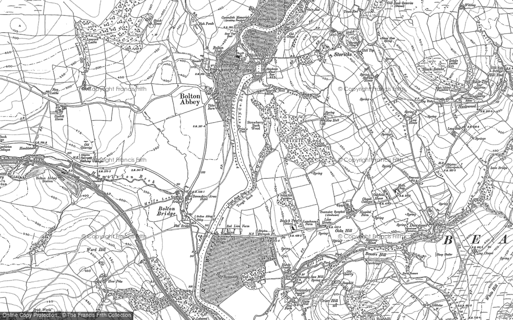 Old Map of Bolton Abbey, 1906 - 1907 in 1906