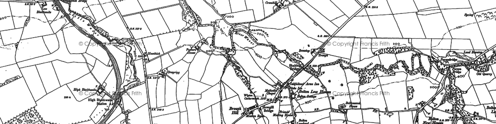 Old map of Bolton Low Houses in 1899