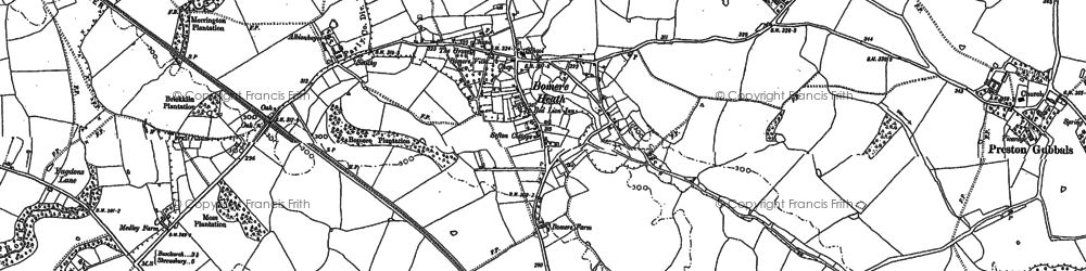 Old map of Bomere Heath in 1880