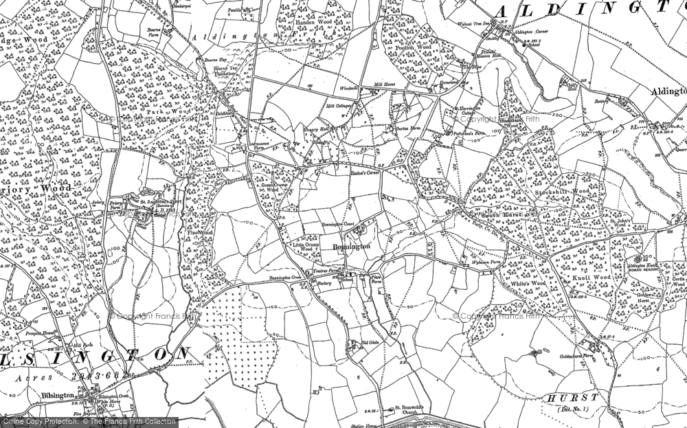 Old Map of Bonnington, 1896 in 1896