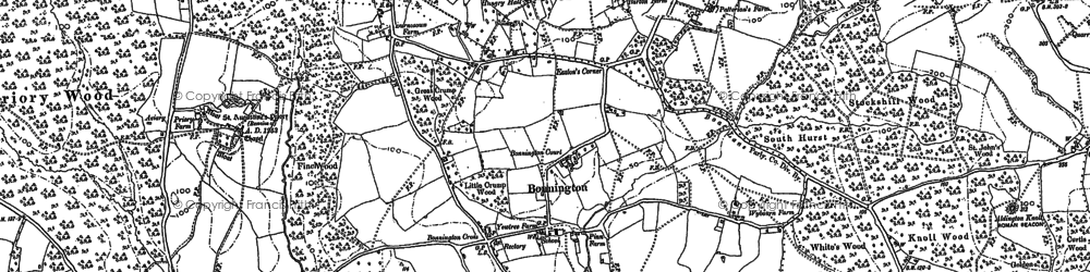 Old map of Bonnington in 1896