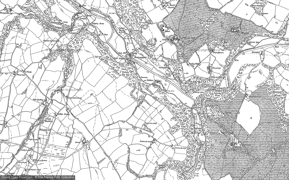 Old Map of Historic Map covering Ty'n-y-ffordd in 1898