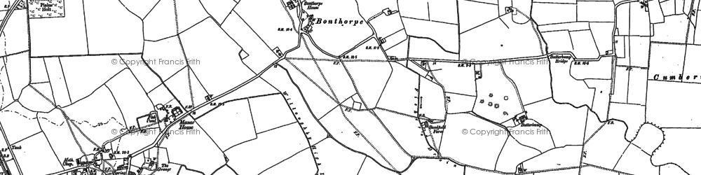 Old map of Bonthorpe in 1887