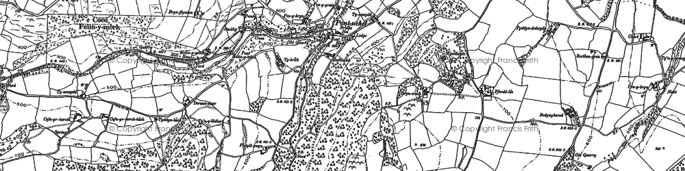 Old map of Tyddyn-Roger in 1898