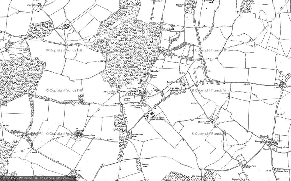 Old Map of Historic Map covering Chisbridge Cross in 1897