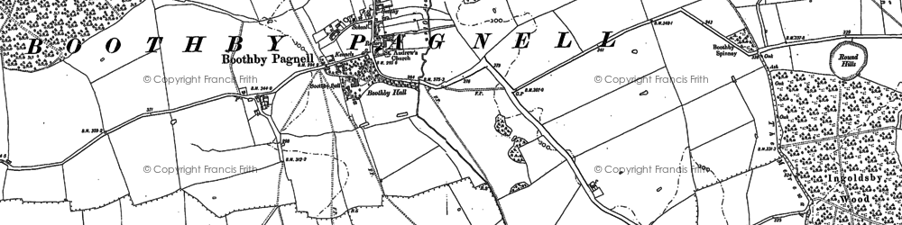 Old map of Boothby Little Wood in 1887