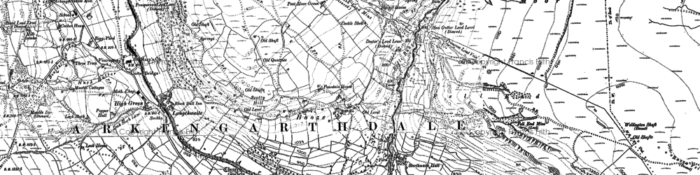 Old map of Booze Moor in 1891