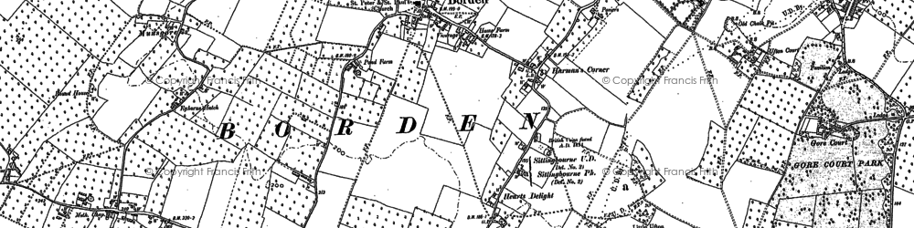 Old map of Borden in 1896