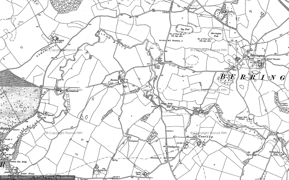 Old Map of Historic Map covering Betton Abbots in 1881