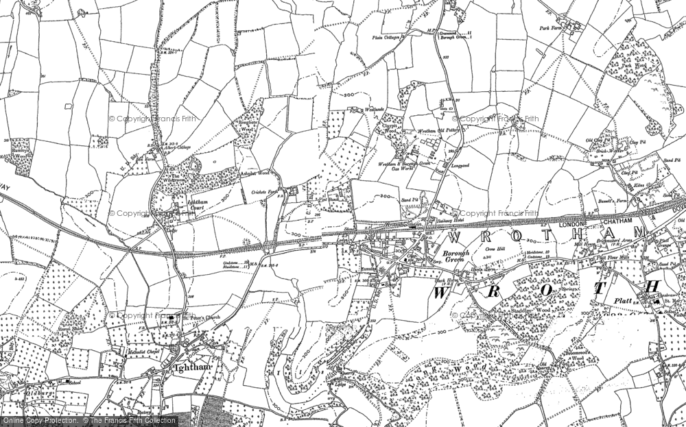 Old Map of Borough Green, 1866 - 1895 in 1866