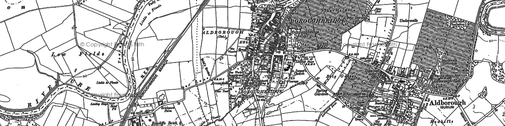 Old map of Boroughbridge in 1889