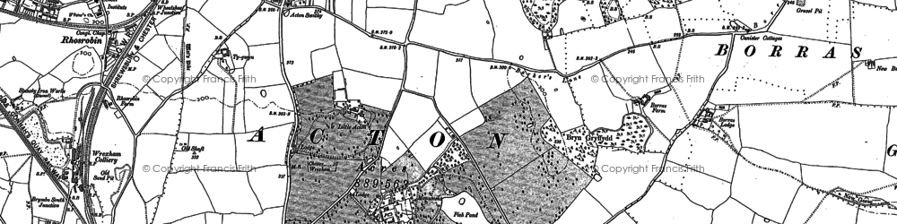 Old map of Borras in 1898