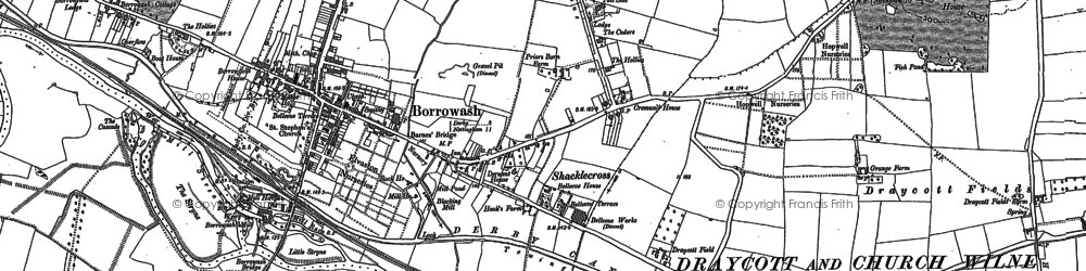 Old map of Shacklecross in 1881