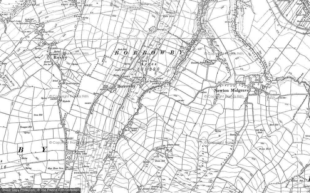 Old Map of Borrowby, 1913 in 1913