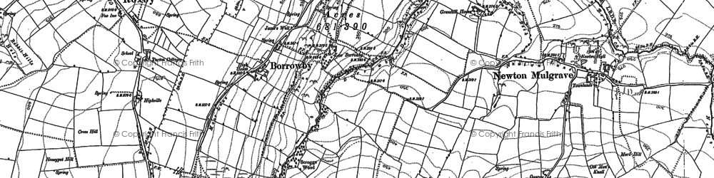 Old map of Borrowby in 1913