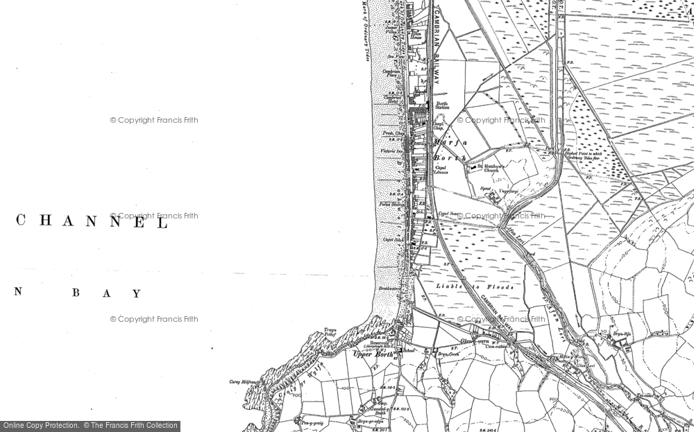 Old Map of Borth, 1904 in 1904