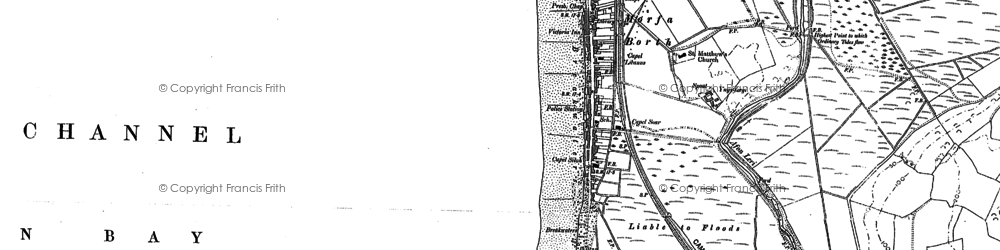 Old map of Borth in 1904