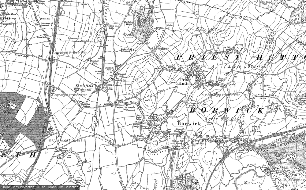 Old Map of Borwick, 1910 - 1911 in 1910