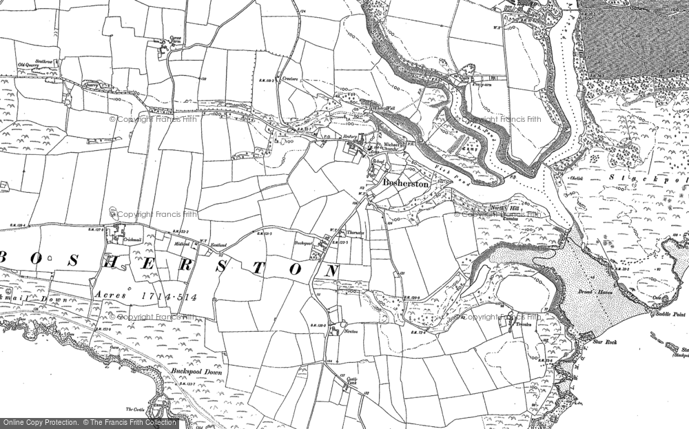 Old Map of Bosherston, 1948 in 1948