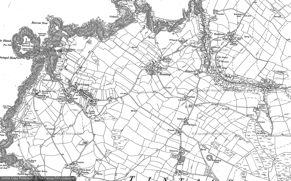Old Map of Bossiney, 1905 in 1905