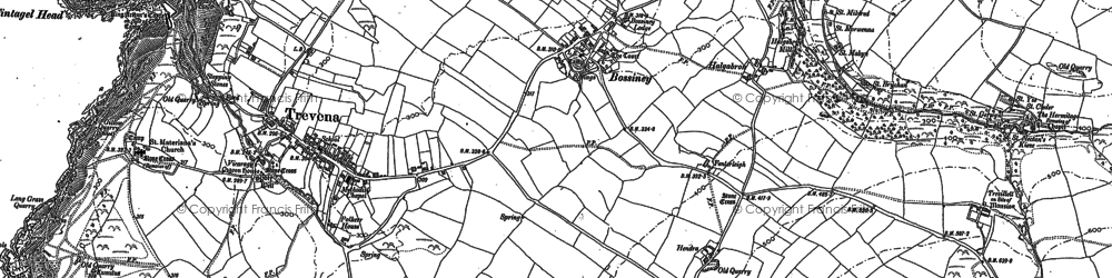 Old map of Bossiney in 1905