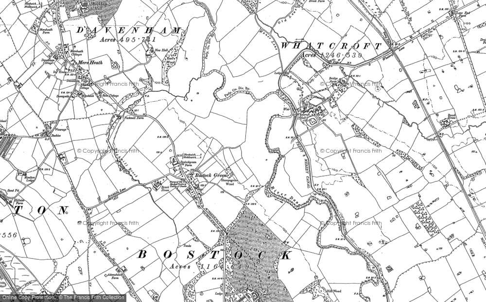 Old Map of Bostock Green, 1897 in 1897