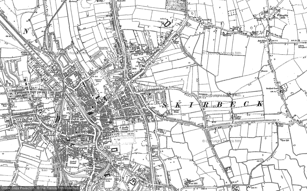 Old Map of Historic Map covering Burton Corner in 1887