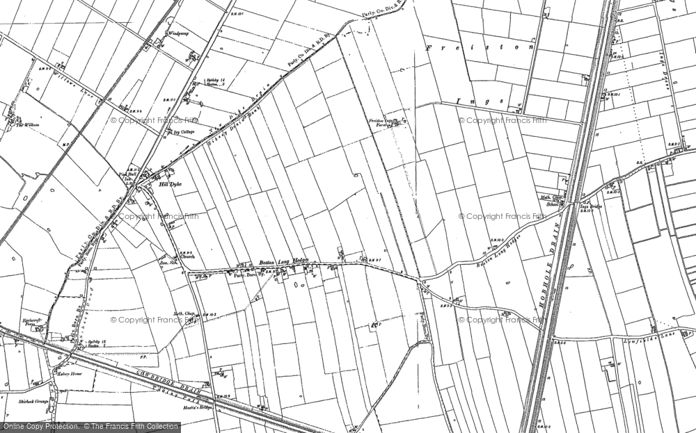Old Map of Boston Long Hedges, 1887 in 1887