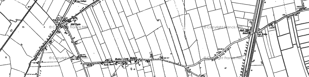 Old map of Boston Long Hedges in 1887