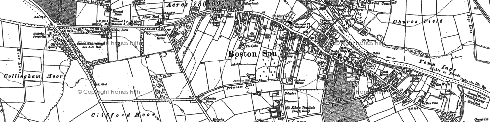 Old map of Boston Spa in 1891