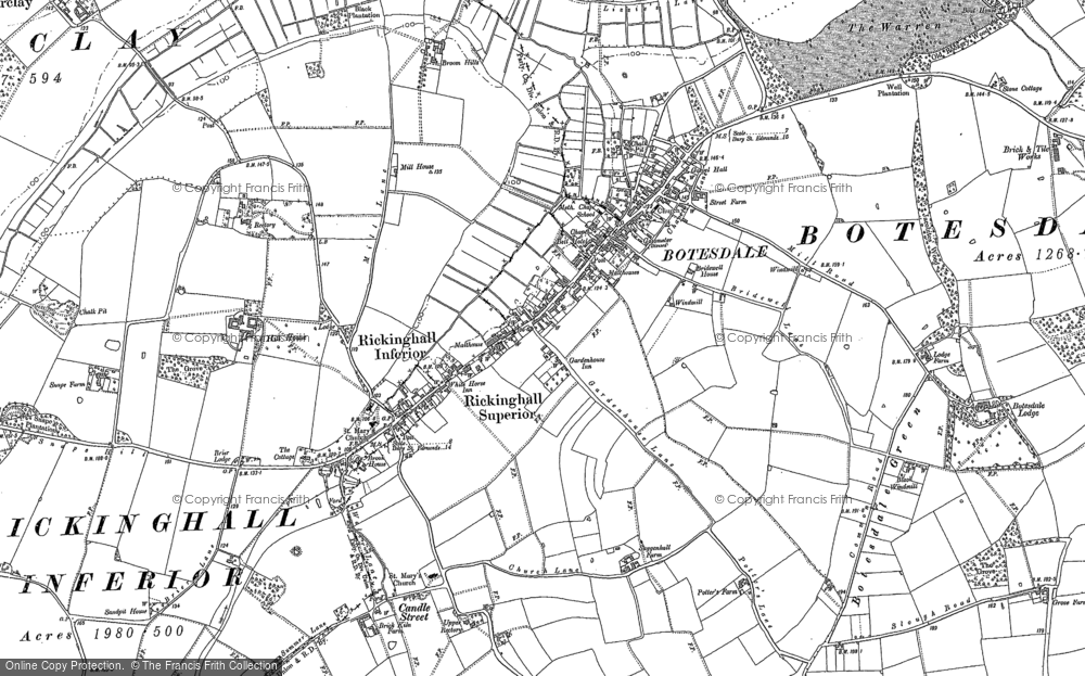 Old Map of Botesdale, 1903 in 1903
