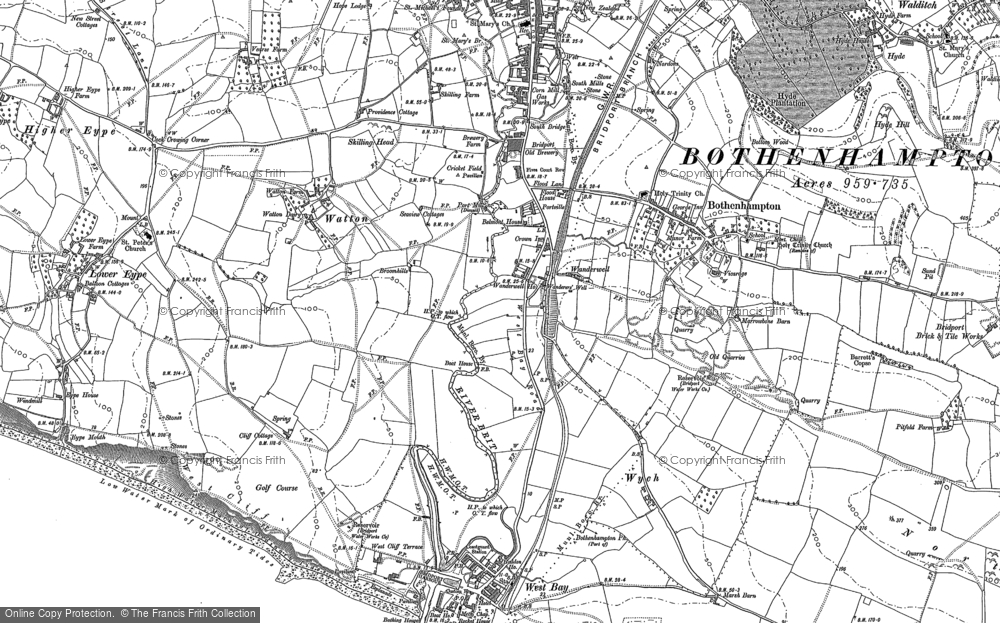 Old Map of Bothenhampton, 1901 in 1901