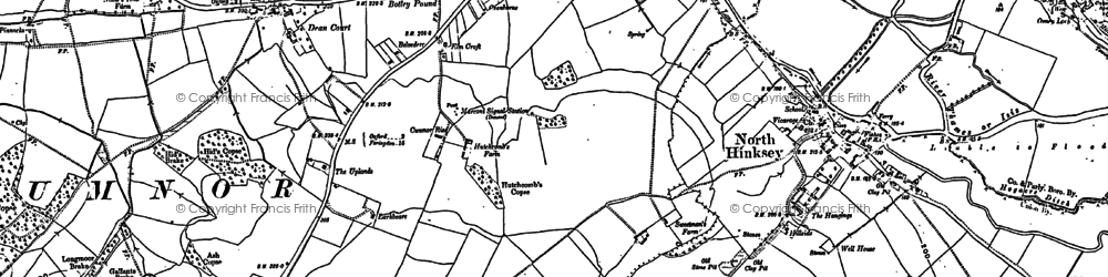 Old map of Cumnor Hill in 1911