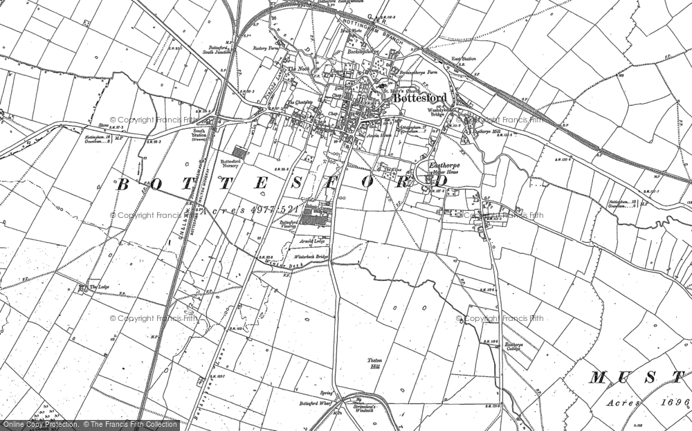 Old Map of Bottesford, 1885 in 1885