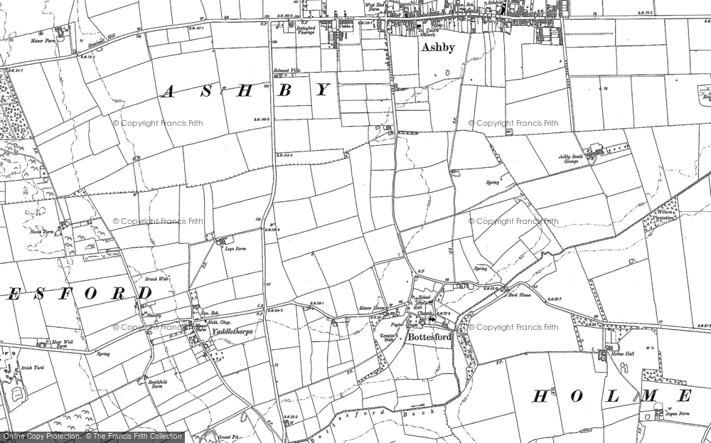 Old Map of Bottesford, 1886 - 1902 in 1886