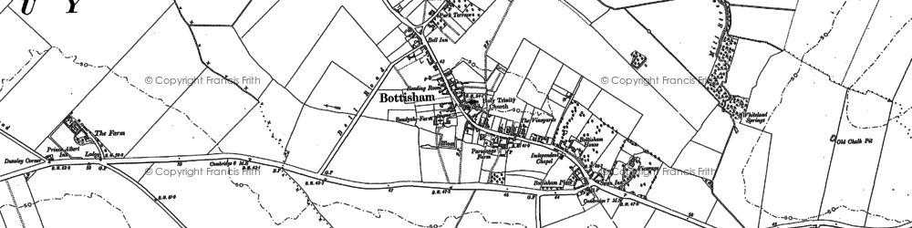 Old map of Bottisham in 1886