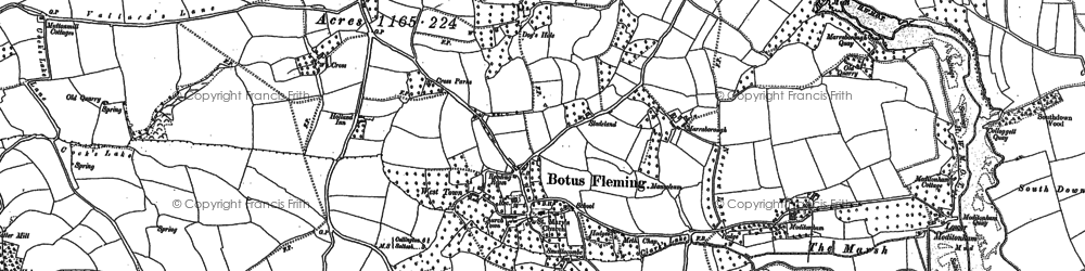 Old map of Moditonham Quay in 1865