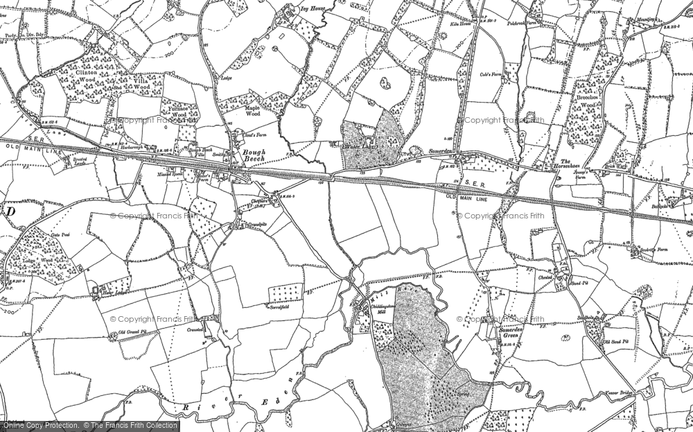 Old Map of Bough Beech, 1907 in 1907