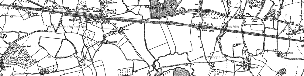 Old map of Brasted Lands in 1907