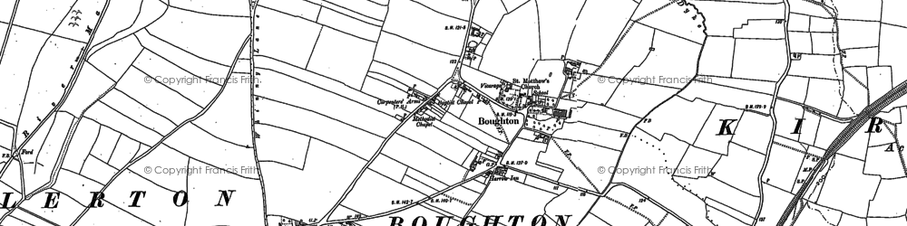Old map of Boughton in 1883