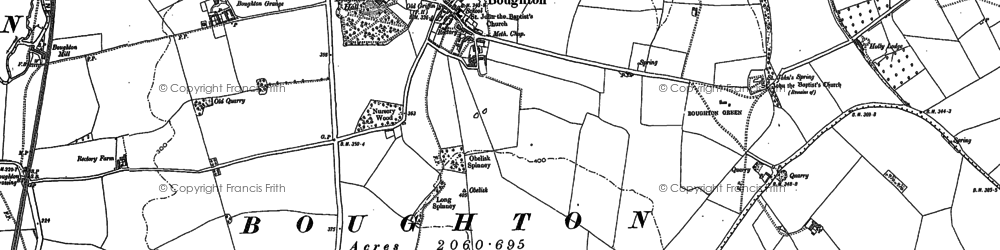 Old map of Boughton in 1884