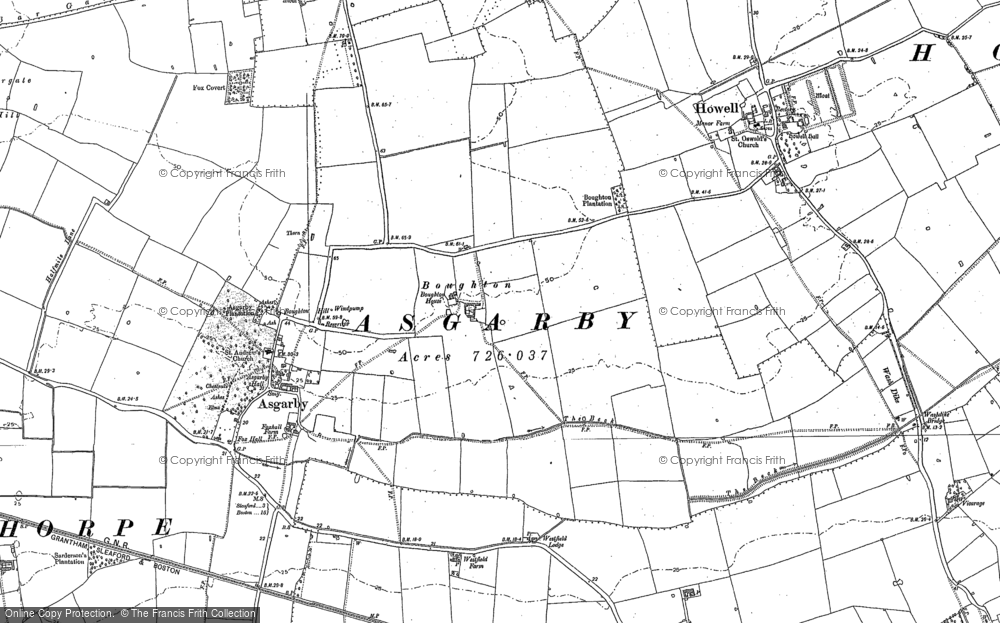 Old Map of Boughton, 1887 in 1887