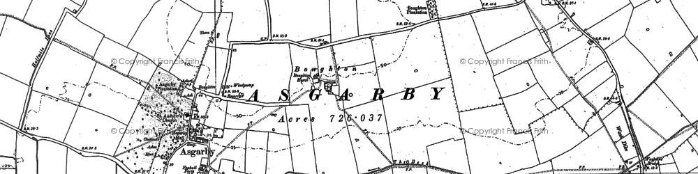 Old map of Boughton in 1887