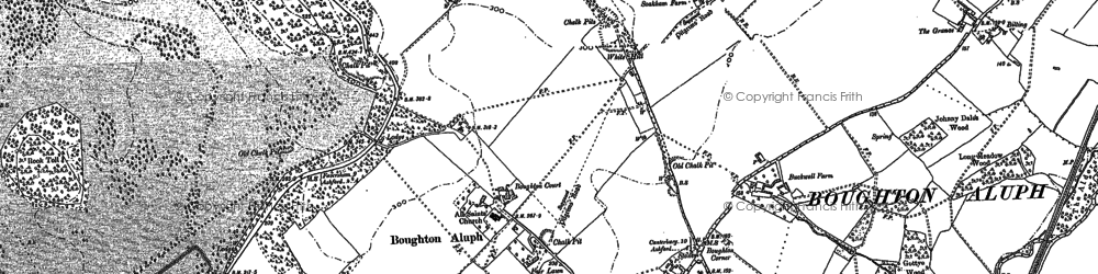 Old map of Boughton Aluph in 1896