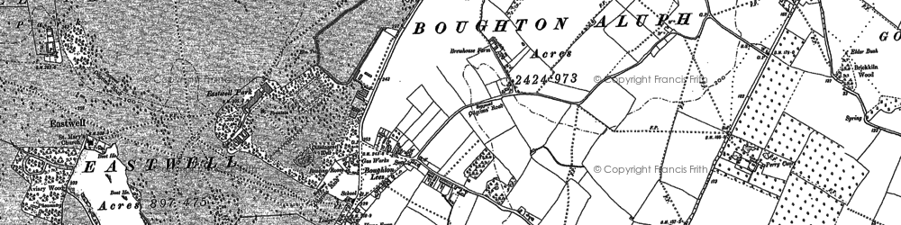 Old map of Boughton Lees in 1896
