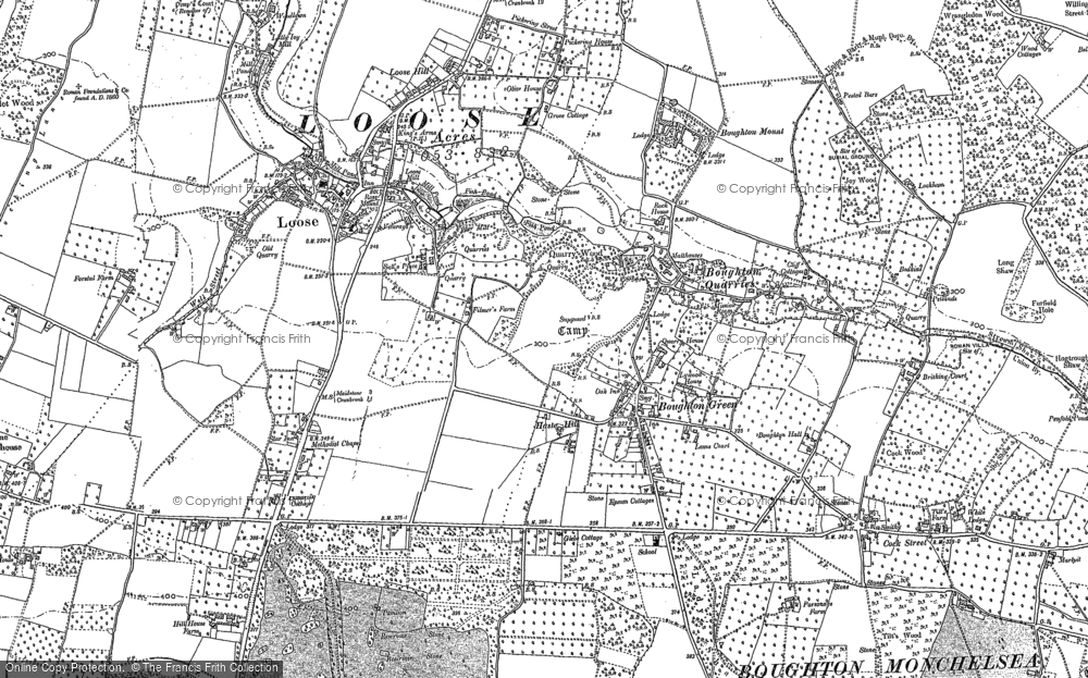 Old Map of Historic Map covering Boughton Monchelsea Place in 1867