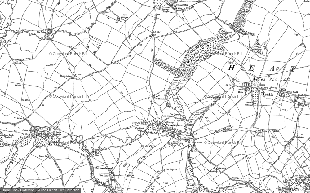Old Map of Bouldon, 1883 in 1883