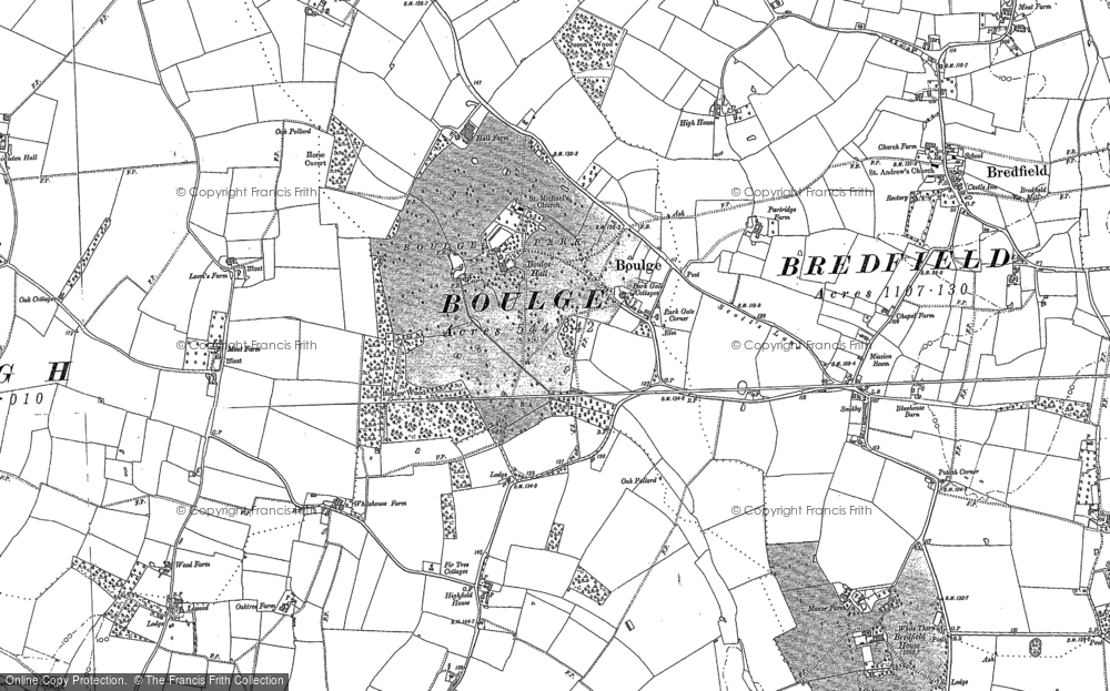 Old Map of Boulge, 1881 - 1882 in 1881