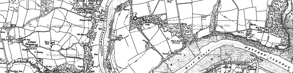 Old map of Hook Reach in 1888